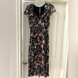 ZARA Maxi Floral Black Dress